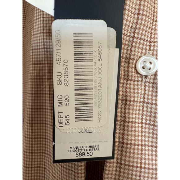 NWT Ralph Lauren Men XXL Brown Checkered Polo Button Down Classic Fit Work Gift - Picture 8 of 11